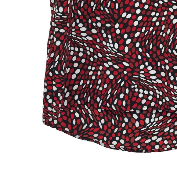 Chico’s Size 1 (Regular 8) Red/Black/White Polyester Polka Dot Sleeveless Blouse - Picture 5 of 9